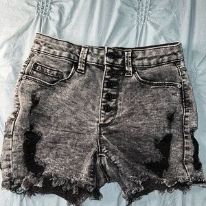 Grey/black acid wash women’s Jean shorts